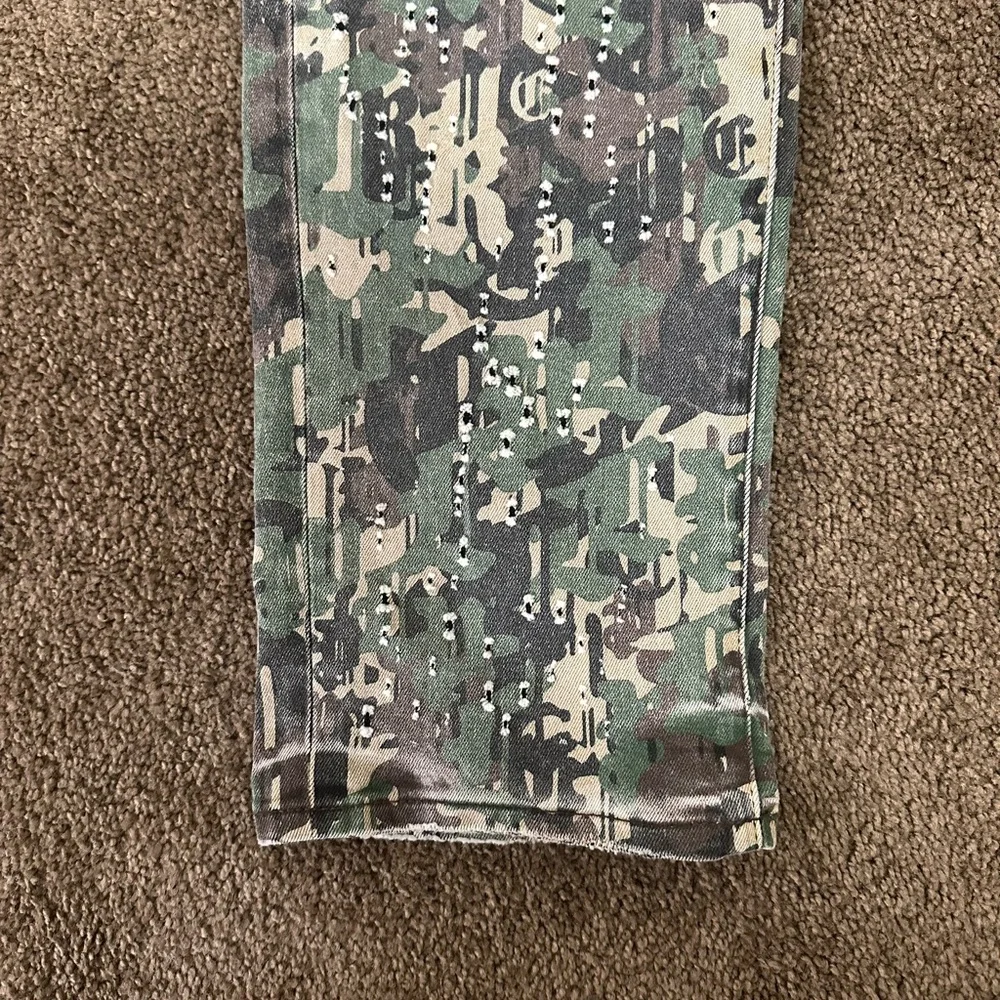 Purple Brand Camo Jeans Men Size 36 Slim Fit Distressed Factory Fade - Picture 13 of 15